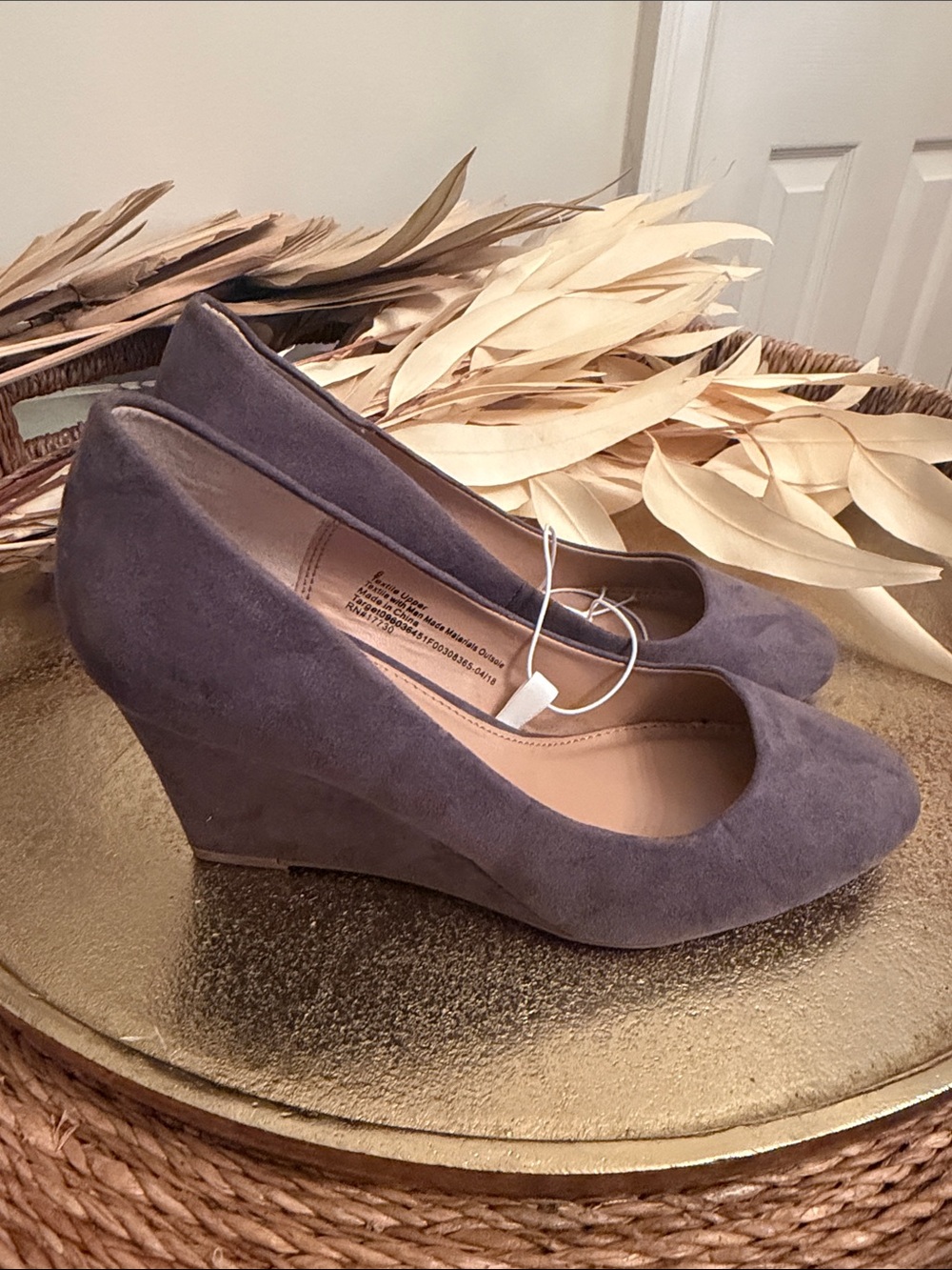 a new day Gray Suede Wedge Heels